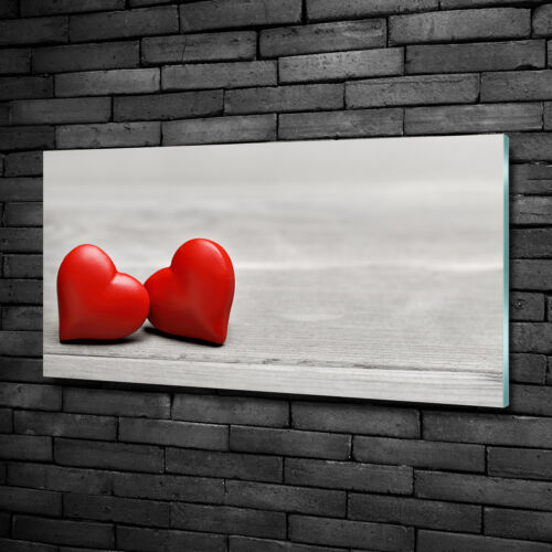 Wandbild Glas-Bild Druck auf Glas 100x50 Deko Sonstige Herzen auf Holz - Bild 1 von 6