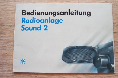 VW Radio Bedienungsanleitung Radioanleitung Radioanlage SOUND 2  1995/1996