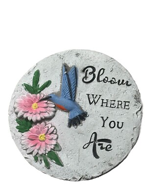 #ad #ad Summer Garden Painted Rock Sealed Rock Welcome Blow Where You Are 8 In Tall $13.88