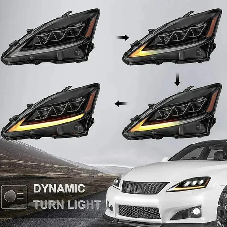 Full LED Headlights For 2006-2013 Lexus IS250 IS350 ISF DRL Projector Headlamp Foto 4 de 4
