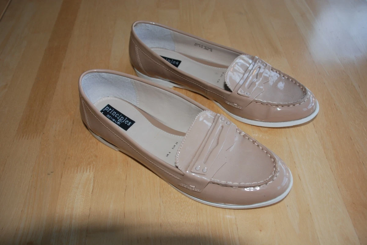 Ladies very smart stone patent PRINCIPLES loafers by Debenhams UK