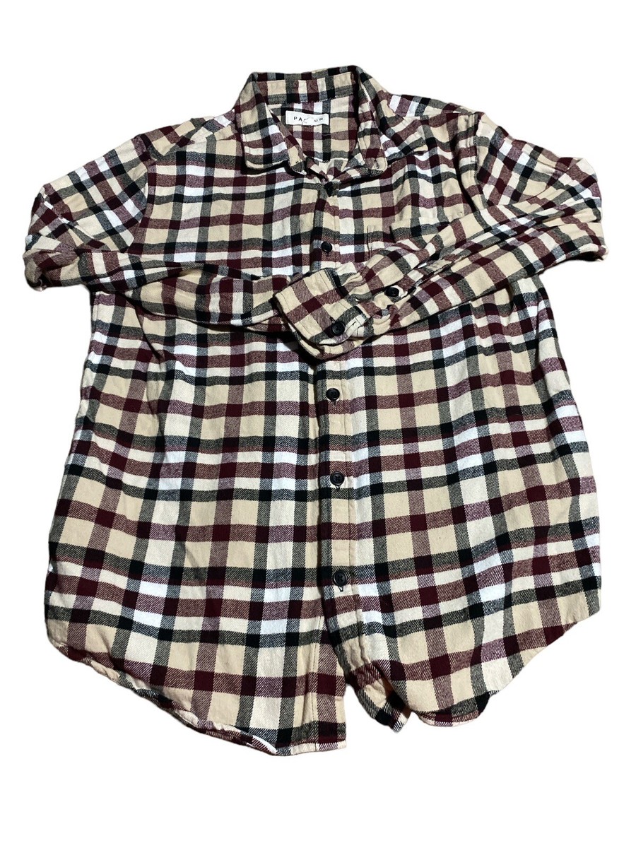 Summer　SALE　⑤ Pacsun Women Multicolor Long Sleeve Button Down Plaid Shirt Size
