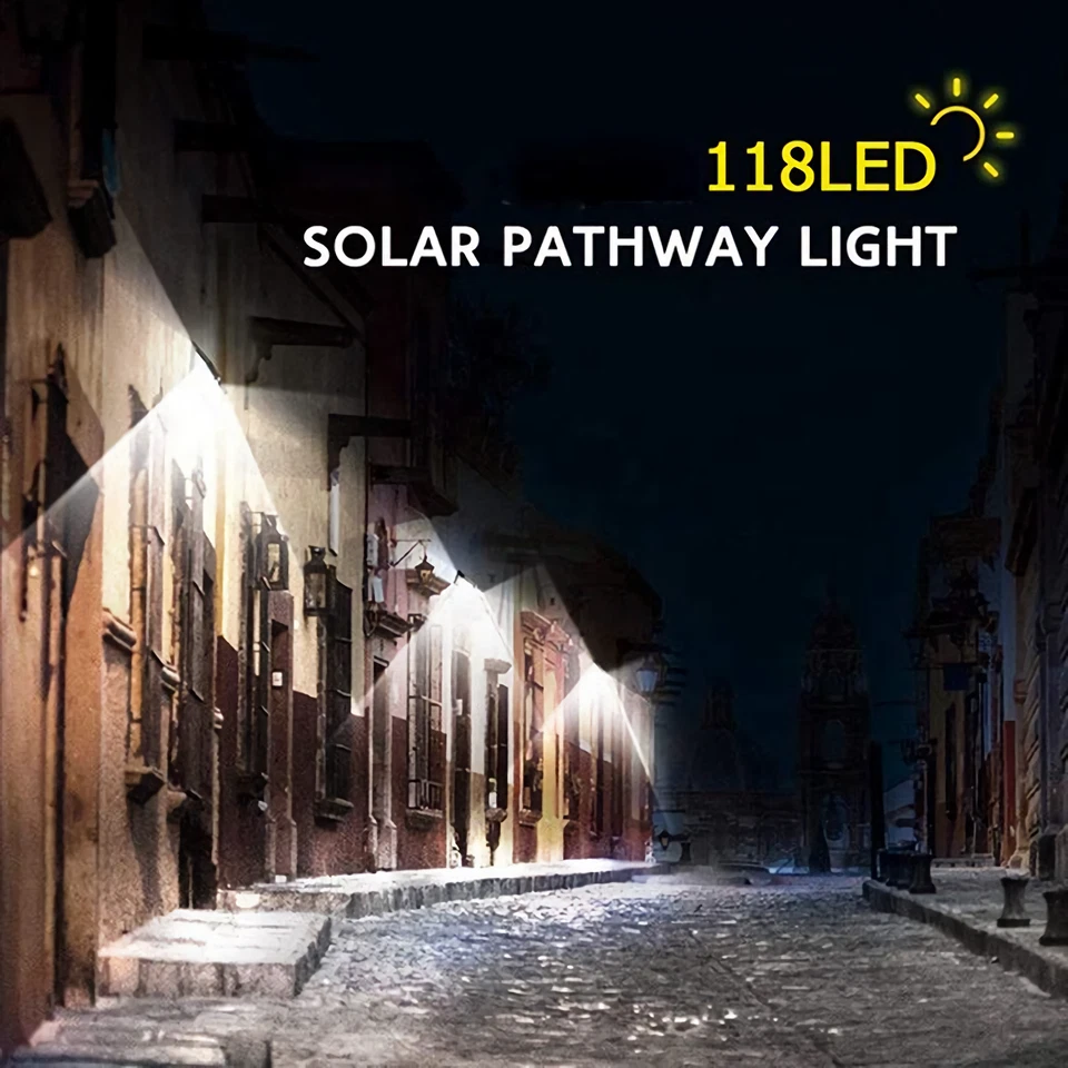 Solar Light Outdoor, 118 LEDs PIR Motion Sensor Weatherproof For Wall Fence - Image 3 of 4