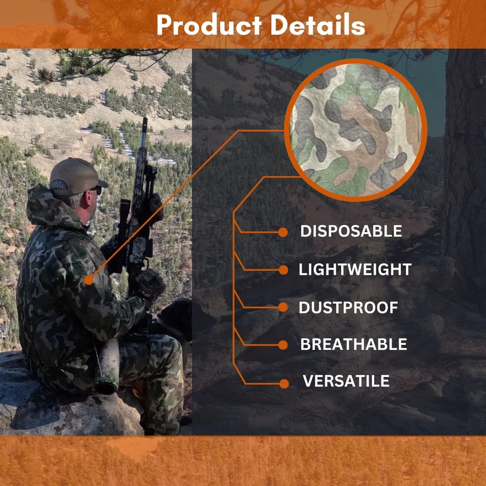 Camoskins: Disposable Camouflage Coveralls Size Large - Image 3 of 4