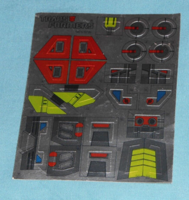 original G1 Transformers SCATTERSHOT UNUSED STICKER SHEET only FREE SHIP