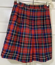 VTG JH Collectibles Red Plaid Pleated Rayon Linen High Rise Shorts Womens Sz 6