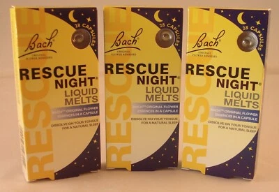 Bach Rescue Night Remedy Liquid Melts THREE PACKS (3x28) best before 10/2027