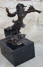 Signed Original Poseidon God of Sea Bronze Marble Base Figurine Home Decor Deal - Image 1