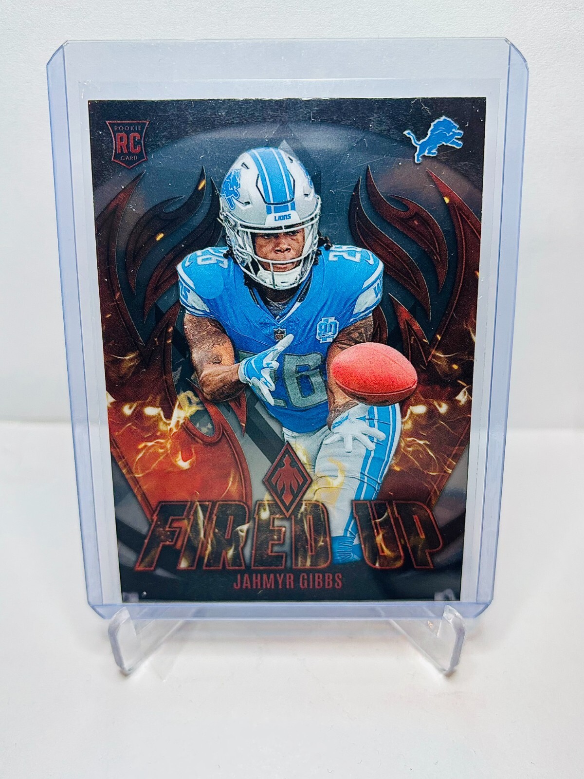 2023 Panini Phoenix Fired Up JAHMYR GIBBS Rookie #FU-10 Lions