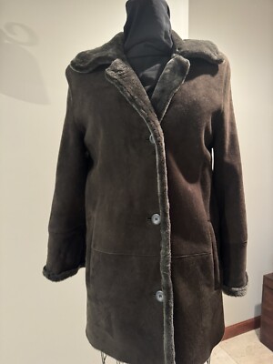 Carolina Herrera Brown Shearling Jacket Size M/L