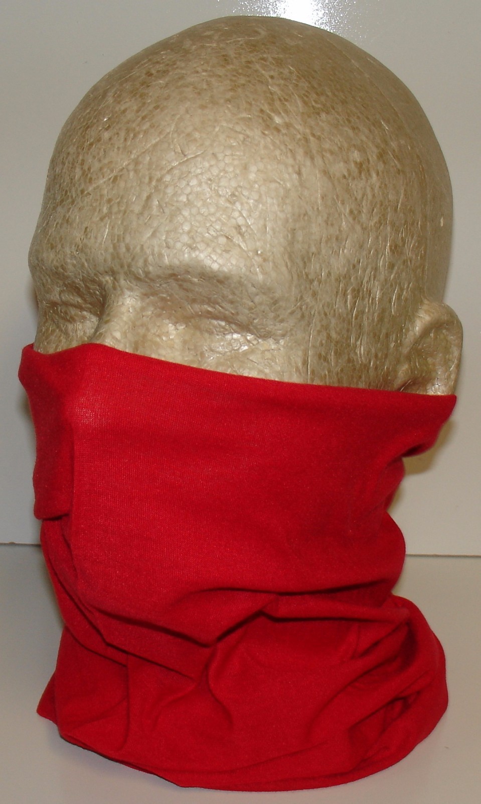 Solid Red Tubular Beanie Scarf Face Mask Multi-Function Headwear with 12 Versatile Uses-image