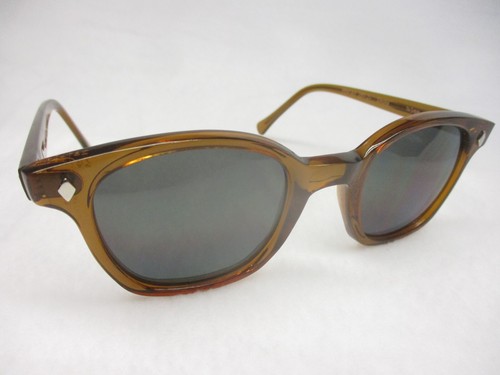 Pentax Hoya Sonnenbrille klassisch 60er Jahre Stil Hornrand individuell honiggrau 50 groß - Bild 3 von 6