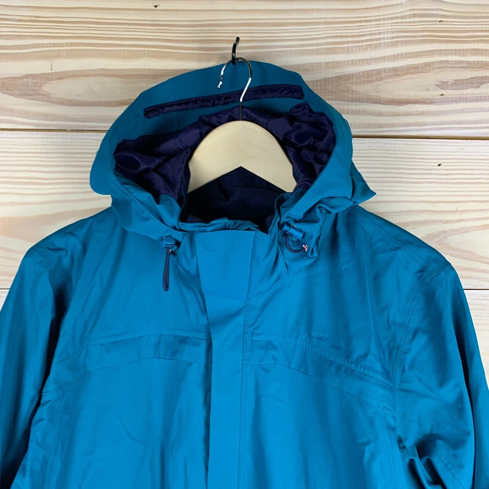 Chaqueta REI Parka Mujer Grande Cremallera Capucha Azul Shell Exterior Foto 3 de 4