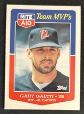 1988 Topps Rite Aid Team MVP’s Gary Gaetti Baseball Card #31 Twins 3B VG O/C