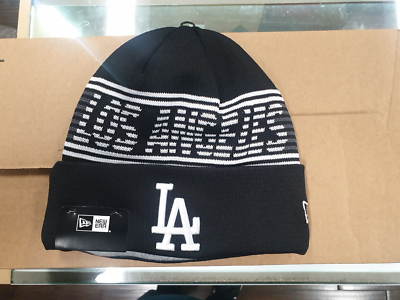 New Era MLB Los Angeles Dodgers Black On Field Cuffed Knit Beanie