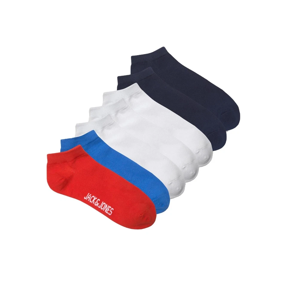 Paquete de 7 calcetines informales de algodón para hombre Jack & Jones paquete múltiple de calcetines talla única Foto 3 de 4