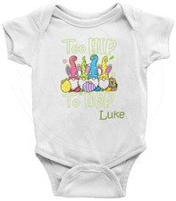 Too Hip to Hop Jumpsuit Your Name Knome Easter Day Bodysuit