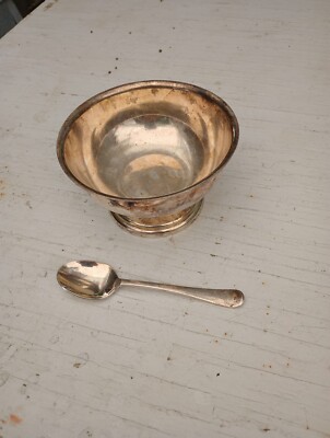Vintage Sambonet Italy Sheratom Footed Bowl (93) 3x 5'' & Demitasse Spoon 5'' (97)