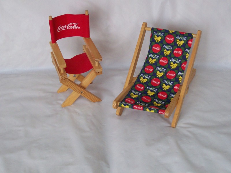 Coca Cola Toy Mini Directors chair and Lounge Chair
