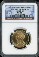 2013-P Woodrow Wilson Dollar NGC MS68 Business - 28th U.S President