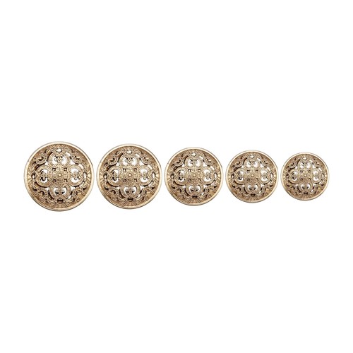 5pcs Vintage Hollow Carved Metal Buttons for Clothing Jackets DIY Craft Projects - Picture 3 of 8