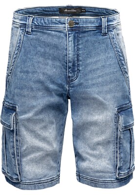 Herren Cargoshorts Männer Kurze Bermuda Jeans Hose Regular Fit 7040