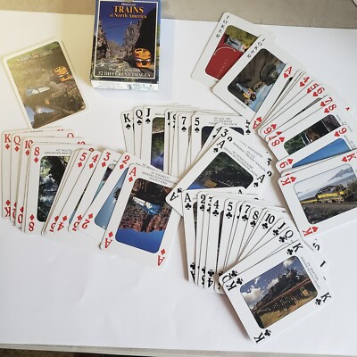 Discover Trains Of North America Playing Cards 52 Different Images Printed USA