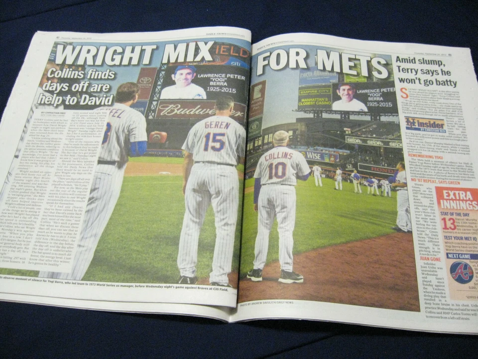 PERIÓDICO - NY DAILY NEWS - YOGI BERRA - BÉISBOL - MLB - 24/09/2015 - SE ACABÓ Foto 3 de 4