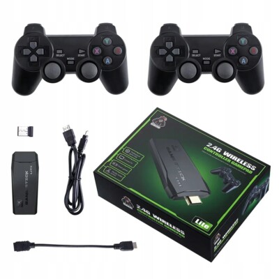 4K TV Game Stick Retro-Gaming-Konsole 20000+ Spiele mit 2 drahtlosen Controllern