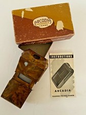 Vintage ARCADIA COMMANDER VIEWER Self Illuminating MINT IN BOX 1940s Pocket Size