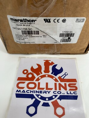 Marathon Special Products 1706SC Heavy Duty Barrier Terminal Block 75A 600V 6P