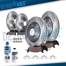 Front Rear Drilled Disc Rotors Brake Pads for Toyota Corolla Matrix Pontiac Vibe