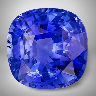 Blue Sapphire Cushion Cut Gemstone 6 Cts - 13 mm Flawless Precious Jewelry Gem