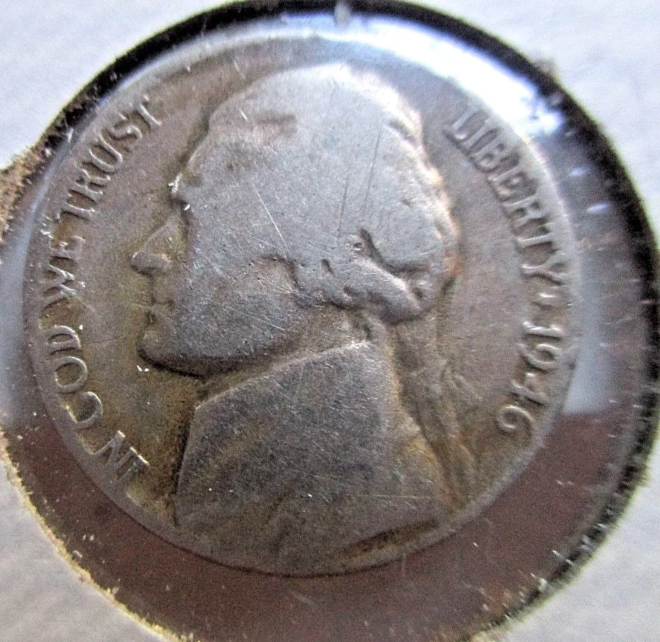 RARE - TRIPLE STRIKE-1946 D/D Jefferson Nickel D/ OVER INVERTED /D - CIRCULATED - Image 2 of 4