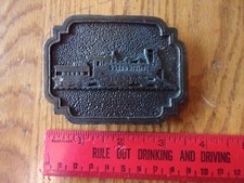Vintage Belt Buckle Train locomotive  tender Brass or bronze