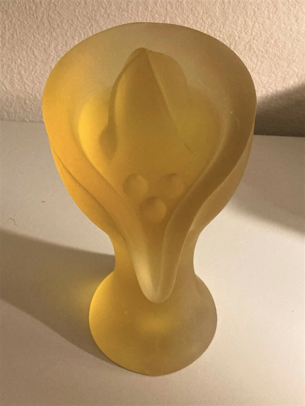 Yalos Casa MURANO Yellow Satin Glass JUICER REAMER Citrus Squeeze Functional Art