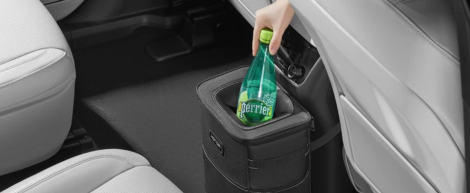 Bote de basura HOTOR con tapa y bolsillos de almacenamiento, organizador 100% a prueba de fugas, impermeable Foto 3 de 4