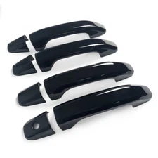 for 2014-2025 Chevy Silverado GMC Sierra GLOSS BLACK Door Handle COVERS w/PsgrKH