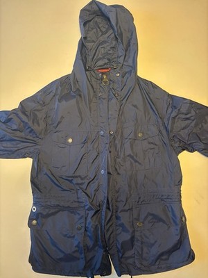 Barbour Men s navy Blue Windbreaker Hooded Jacket Size L/M