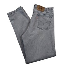 Vintage 90s Levi's Gray Orange Tab 550 Relaxed Fit Tapered USA Made Size 34x34