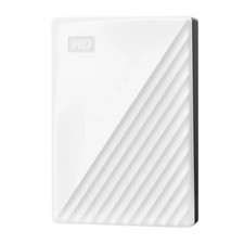 WD My Passport 5TB Portable External HDD - USB 3.2, White, Password Protection