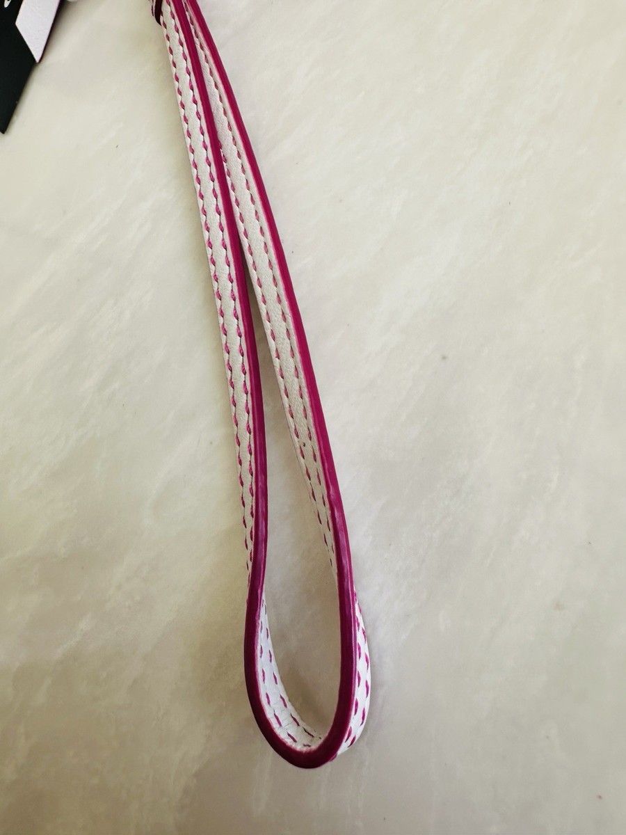 NWT COACH VALENTINE SUEDE & LEATHER PURPLE/PINK HEART WRISTLET