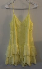 Wild Fable Dress Mini Tank Ruffled Yellow Floral Size Medium Romantic Garden
