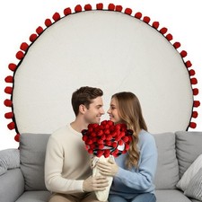 Valentines Day Gifts for Her, 43 Inch Crochet Rose Flower 43 Inch, Red