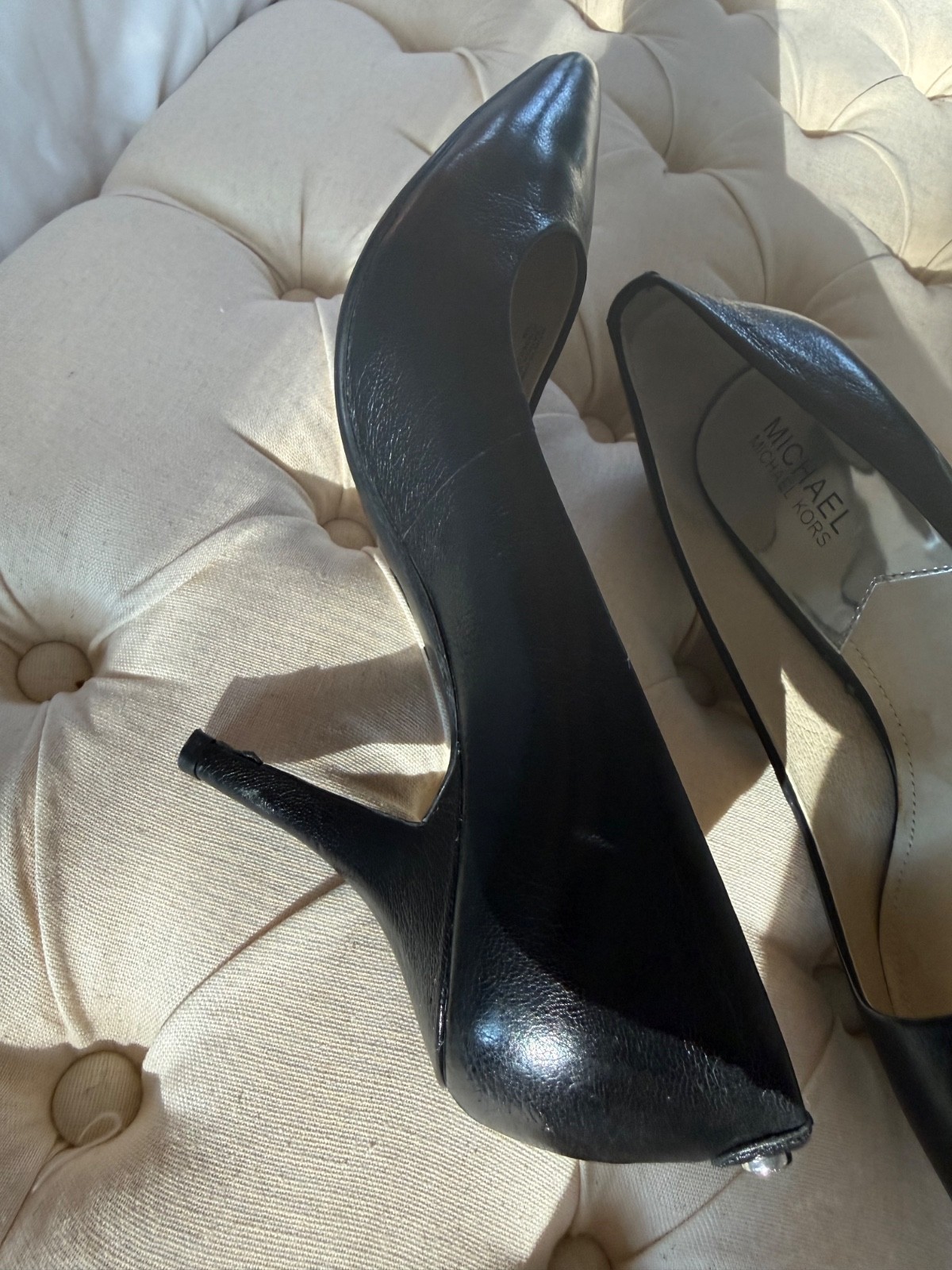 Michael Kors Womens Dorothy Leather Pointed Toe Classic PUMPS Black Size 7.5 thumbnail 8