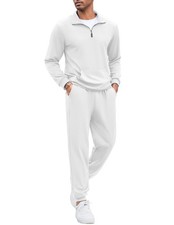 COOFANDY Men's Jogging Suits 2 Piece Set Quarter Zip Up Pullover Sweatshirt a...