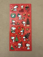 Peanuts Snoopy Christmas Noel Gift Tree Stickers Sticker Sheet Schulz Hallmark