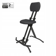 Foldable Steel Guitarist Keyboardist Chair Stool Black