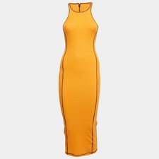 McQ by Alexander McQueen Orange Rocket Rib Knit Tank Dress XXS