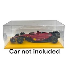 Vetrina display case plexiglass + base gialla x Bburago 1/18 Ferrari & Red Bu...